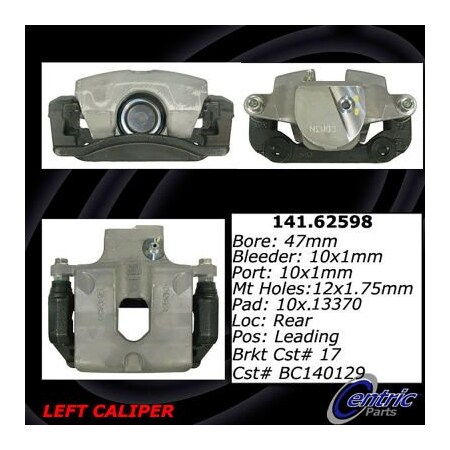 Centric Semi-Loaded Brake Caliper, Parts, 141.62598 141.62598